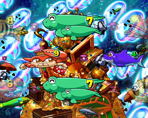 e大海物語5スペシャル トレジャーモード中の演出 予告演出