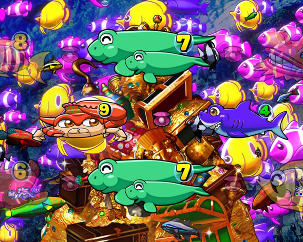 e大海物語5スペシャル トレジャーモード中の演出 予告演出