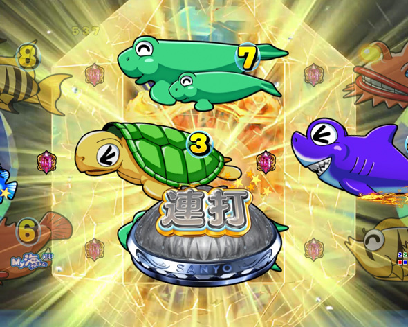 P大海物語5スペシャル クリスタルモード中の演出 リーチ演出