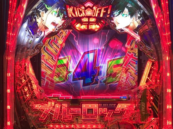 eフィーバーブルーロック 予告演出 リーチ後予告