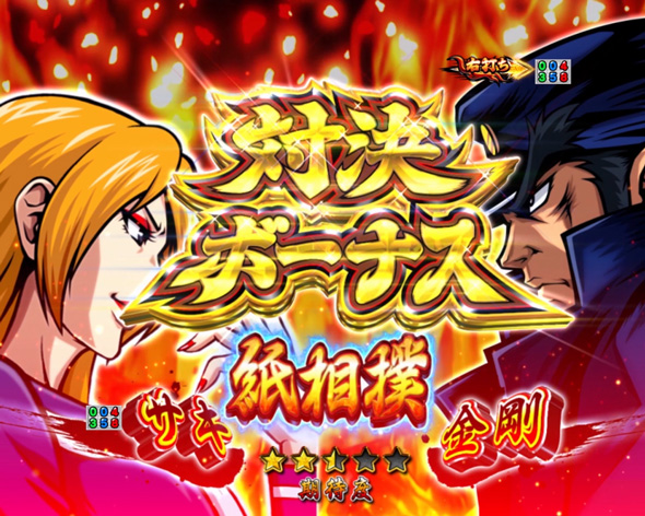 eぱちんこ押忍！番長 漢の頂 大当り中の演出 右打ち中の大当り演出