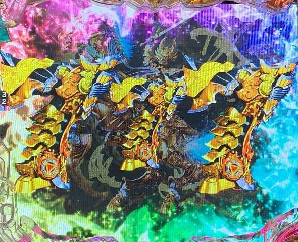 e牙狼12黄金騎士極限 リーチ演出 全回転リーチ