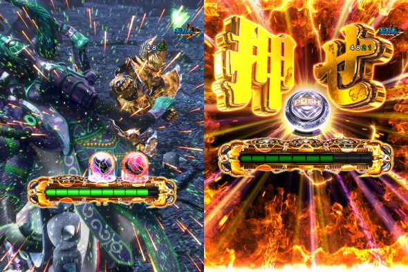 e牙狼神速神撃3000LT 神速神撃3000LT中の演出 神速神撃魔獣BATTLE3撃中の演出