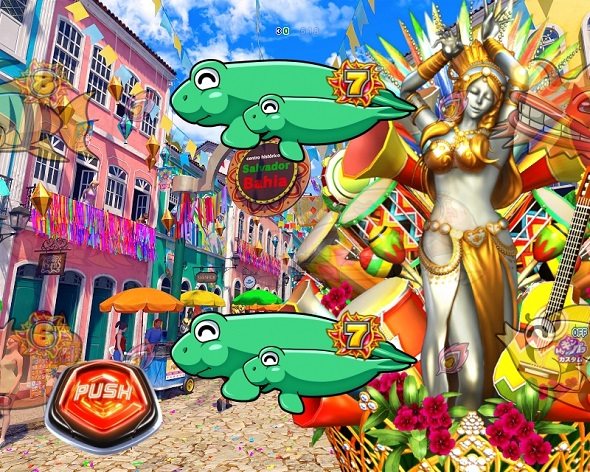 eまわるん超ワープ ギンギラパラダイス VIVA FESTA サンバモード中の演出 予告・リーチ演出