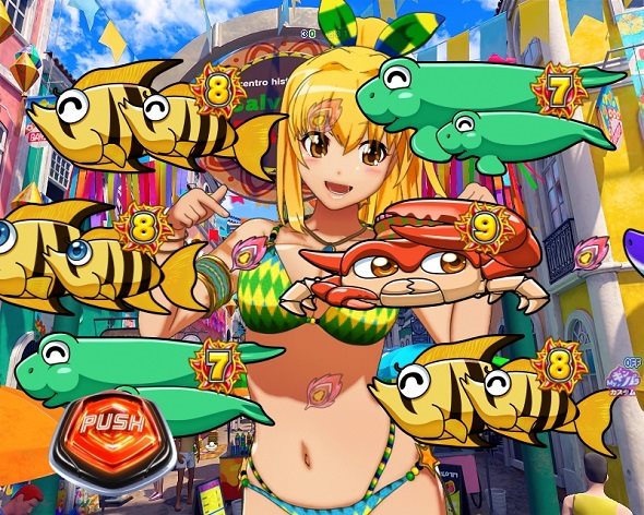 eまわるん超ワープ ギンギラパラダイス VIVA FESTA サンバモード中の演出 予告・リーチ演出