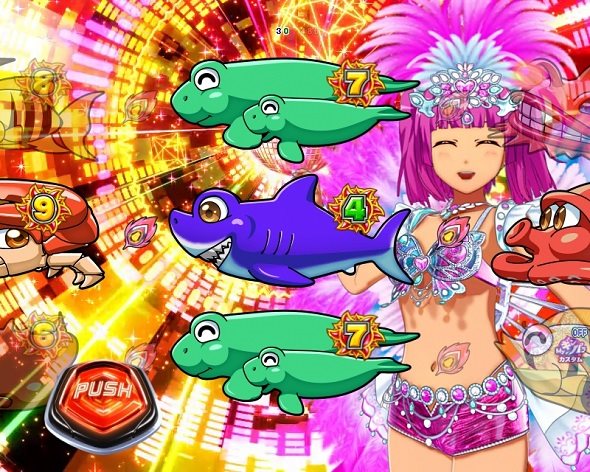 eまわるん超ワープ ギンギラパラダイス VIVA FESTA サンバモード中の演出 予告・リーチ演出