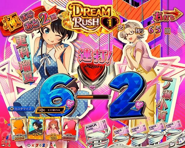 eフィーバー彼女、お借りします DREAM RUSH極/ヒロインRUSH中の演出 DREAM RUSH極中の予告演出