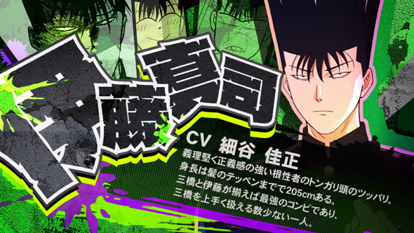 今日から俺は!! パチスロ編 演出 今日俺ボーナス-紹介編-中のキャラ紹介について