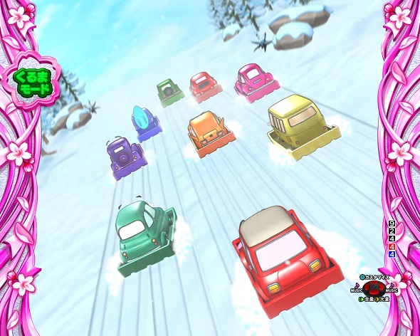 Pぱちんこ乗物娘 with CYBERJAPANDANCERS 2nd season くるまモード中の演出 予告・リーチ演出