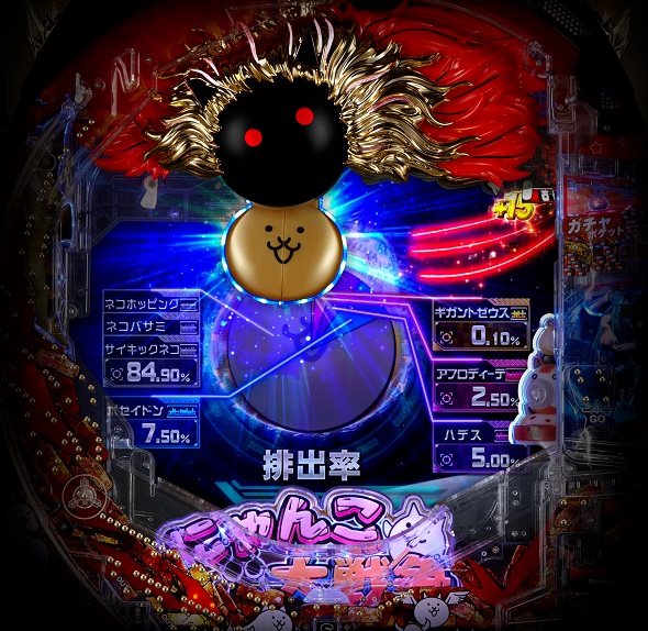 P にゃんこ大戦争 多様性のネコ 大当り中の演出 降臨ガチャ