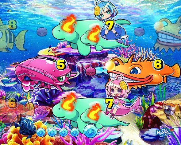 Pスーパー海物語IN沖縄6 モード共通の演出 予告・リーチ演出