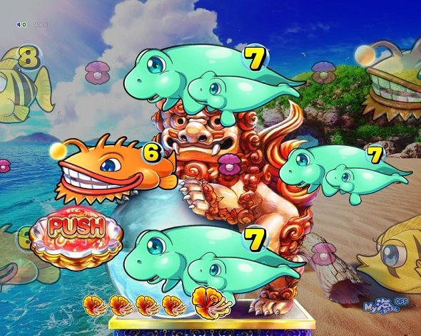 Pスーパー海物語IN沖縄6 沖縄モード中の演出 予告・リーチ演出