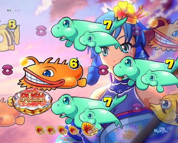 Pスーパー海物語IN沖縄6 沖縄モード中の演出 予告・リーチ演出