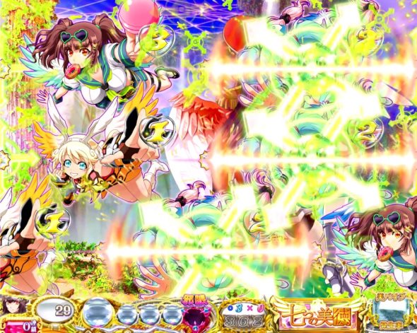 P 七つの美徳 ゴールデンエンジェルタイム スイート99Ver. エンジェルタイム中の演出 予告演出