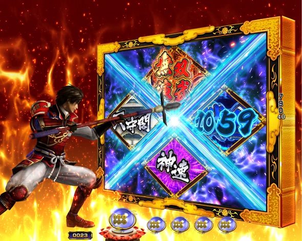 デカスタP戦国無双 予告演出 リーチ前予告