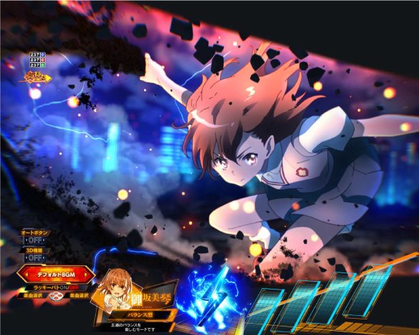 Pとある科学の超電磁砲2 超電磁砲RUSH中の演出 リーチ演出