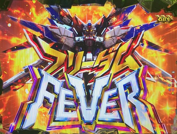 Pフィーバー機動戦士ガンダムSEED LT‐Light ver. 大当り中の演出 右打ち中の大当り演出