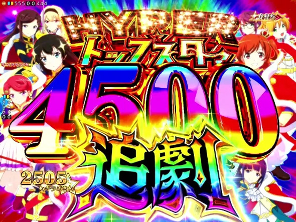 P少女☆歌劇 レヴュースタァライト ラッキートリガー4500 大当り中の演出 右打ち中の大当り演出