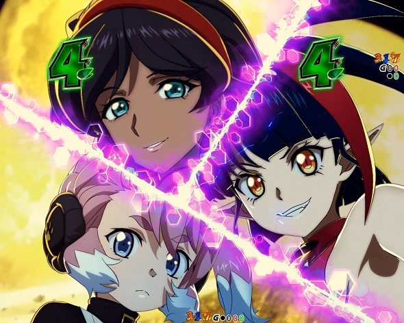 eフィーバー戦姫絶唱シンフォギア4 キャロル ver. リーチ演出 キャラリーチ