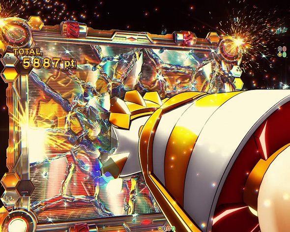 eフィーバー戦姫絶唱シンフォギア4 キャロル ver. 大当り中の演出 右打ち中の大当り演出