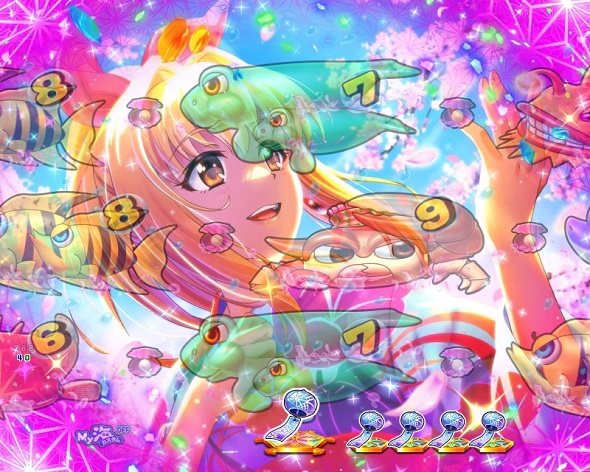 P海物語 極JAPAN 春風モード中の演出 予告・リーチ演出