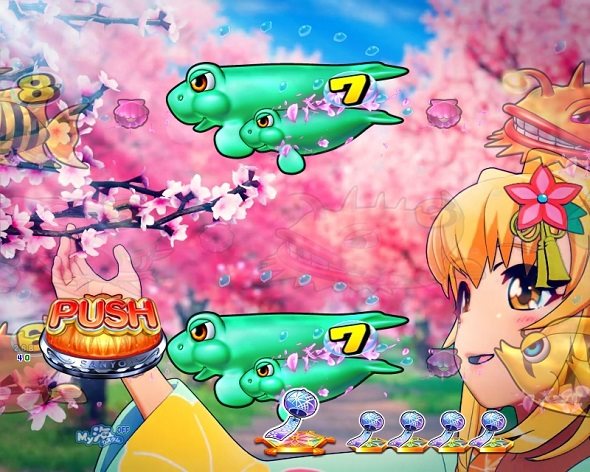 P海物語 極JAPAN 春風モード中の演出 予告・リーチ演出