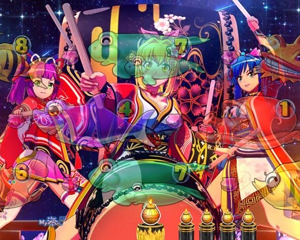 P海物語 極JAPAN 花火モード中の演出 予告・リーチ演出