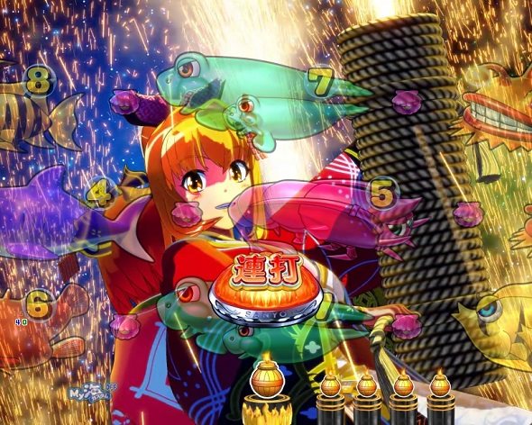 P海物語 極JAPAN 花火モード中の演出 予告・リーチ演出