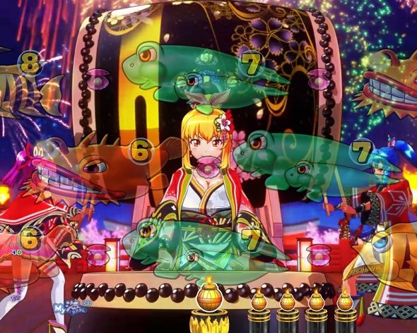 P海物語 極JAPAN 花火モード中の演出 予告・リーチ演出