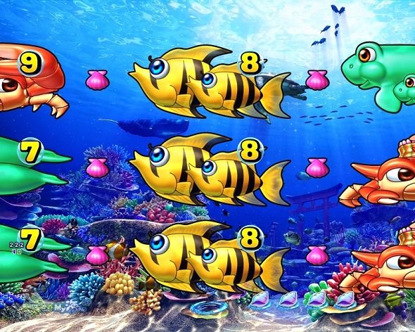 P海物語 極JAPAN 大当り中の演出 通常時の大当り演出