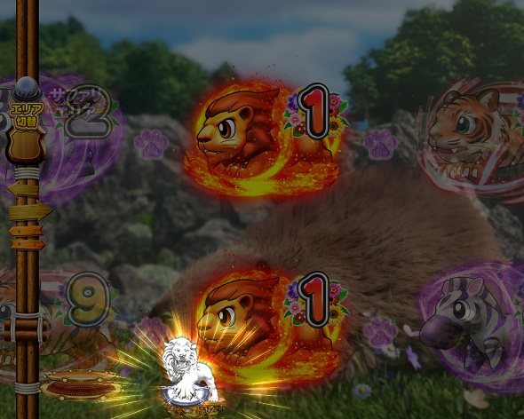 PA野生の王国6 サファリエリア中の演出 予告・リーチ演出