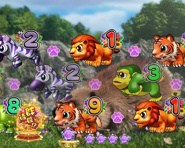 PA野生の王国6 サファリエリア中の演出 予告・リーチ演出