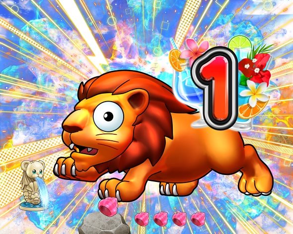 PA野生の王国6 リゾートエリア中の演出 予告・リーチ演出