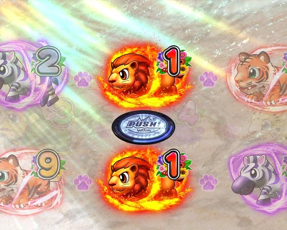 PA野生の王国6 リゾートエリア中の演出 予告・リーチ演出