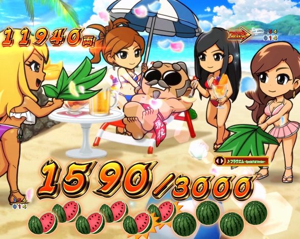 ｅ吉宗 極乗３０００ver. 大当り中の演出 右打ち中の大当り演出